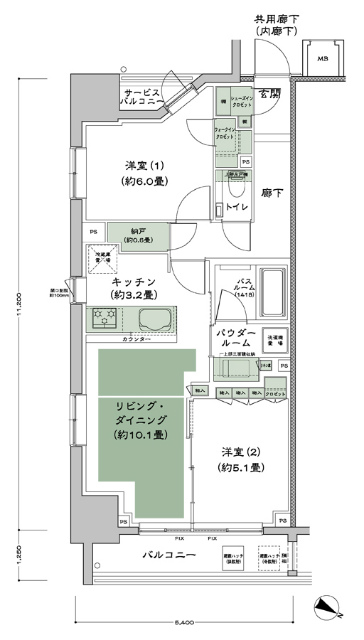 シティハウス目黒ザツインの間取り図