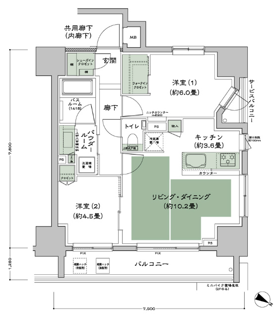 シティハウス目黒ザツインの間取り図