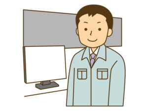 モニターを管理する男性