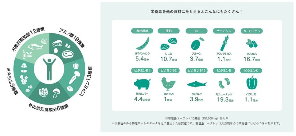 ユーグレナの栄養について