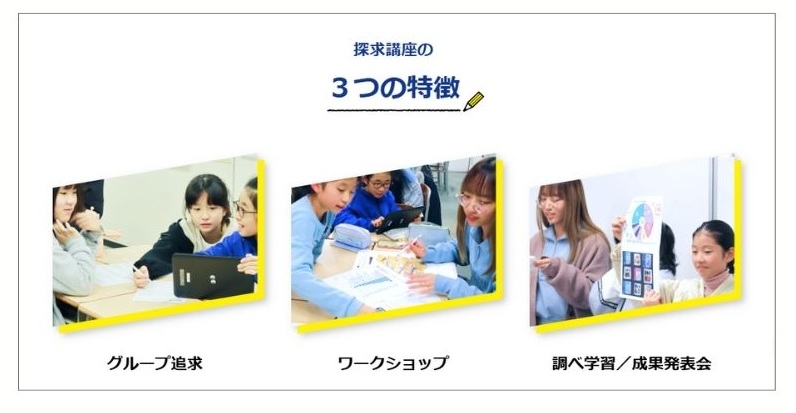 独自カリキュラム「探求講座」の特徴。